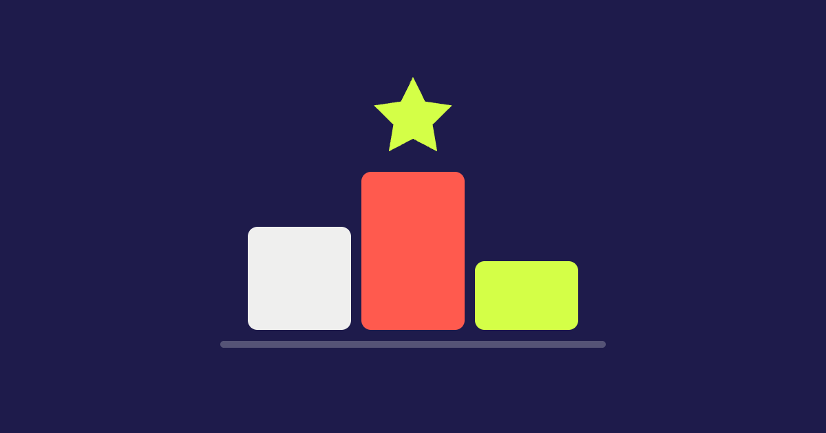 Minimal podium with a star representing event gamification