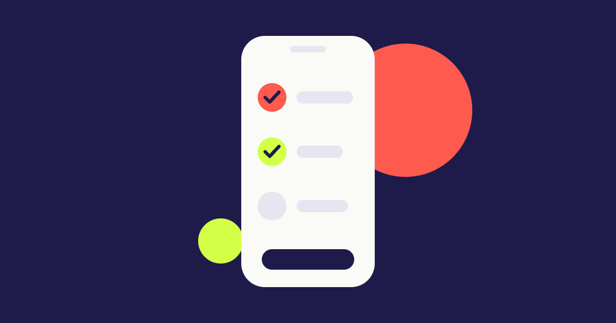 Phone showing a checklist, representing an event app